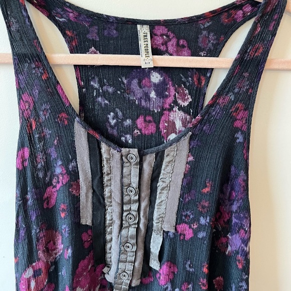 Free People Floral Lace Tunic Tank Top Size Small - Picture 5 of 7